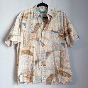Tori Richard Hawaiian Shirt Men's S Small Aloha Button Abstract Geometric Print